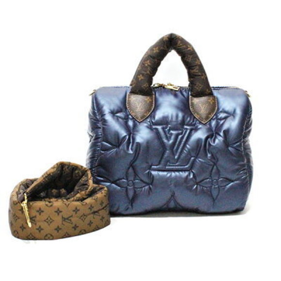 Louis Vuitton LV Pillow Speedy Shoulder Bag Navy Blue Nylon - Picture 1 of 4